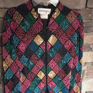 Anage Beaded 100% Silk Jacket